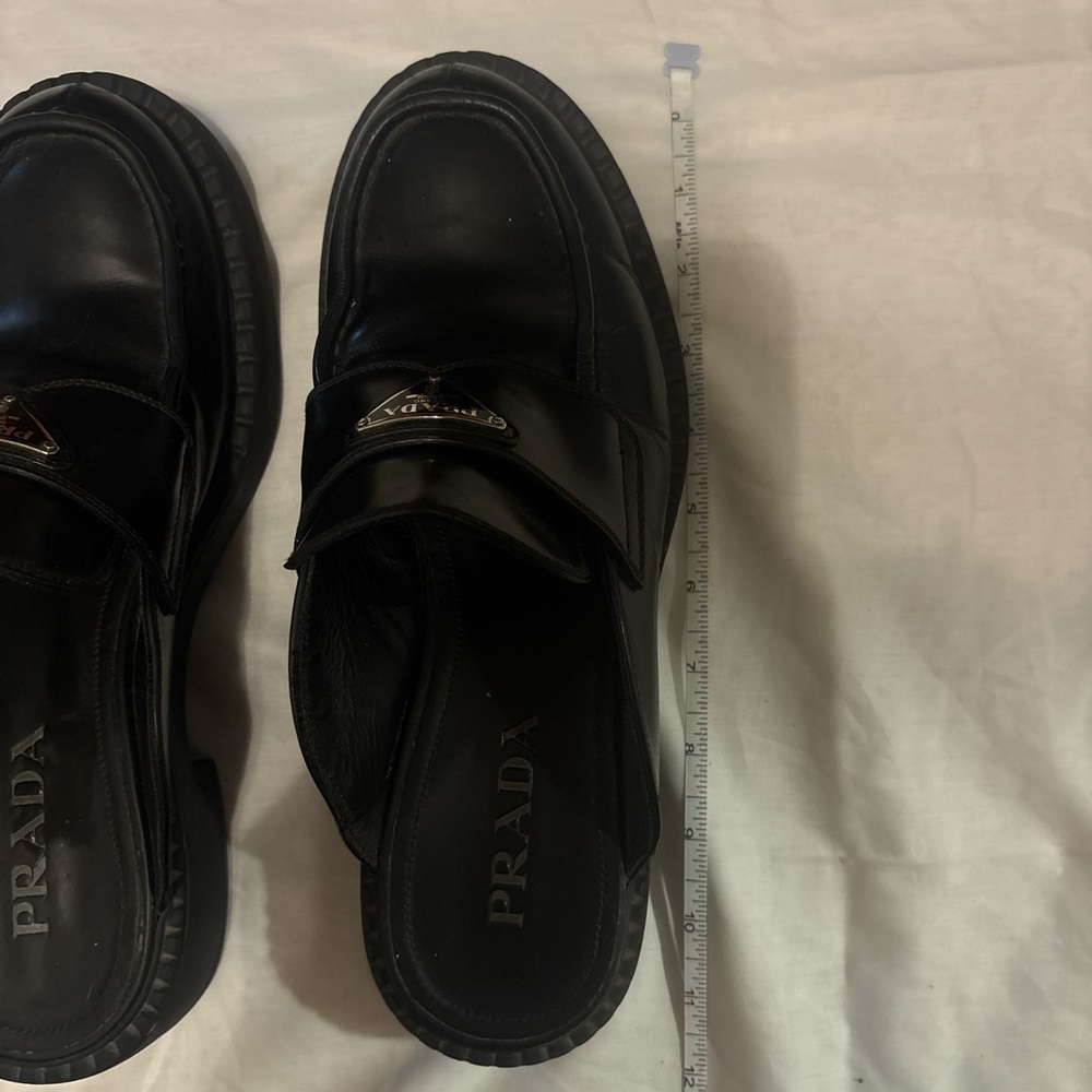 Prada Black Leather Slip-On Loafers - Picture 8 of 8